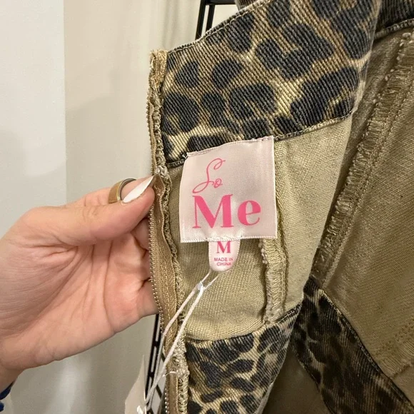 Leopard Print jumpsuit overalls with Pockets - Picture 4 of 5